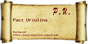 Pacz Urzulina névjegykártya